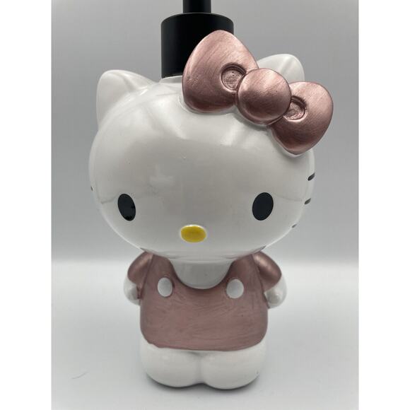 Hello Kitty Head Rose Gold Bow Soap Lotion Dispenser Pump Sanrio 6" NEW - Picture 2 of 7